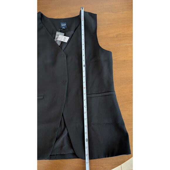 NWT GAP Black Longline Single-breasted Button Front Vest, size M - Picture 5 of 7